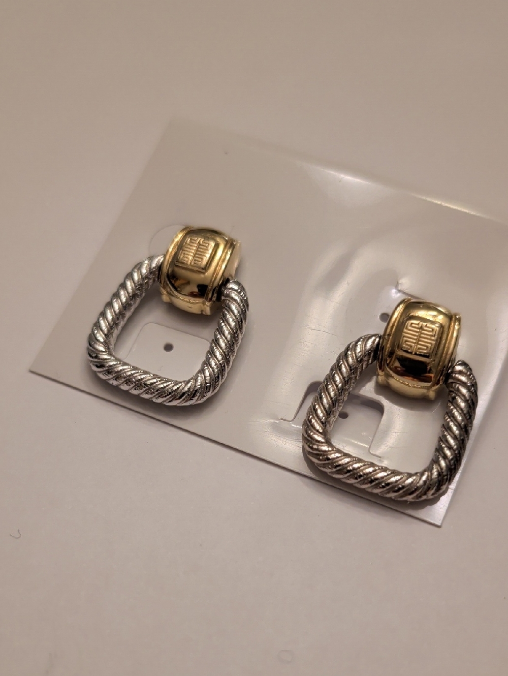 Givenchy Two-Tone Gold and Silver Rope Drop Earrings